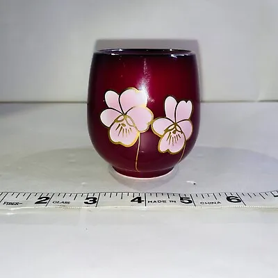 VTG ANDRE RICHARD 1980's Ceramic Vase Pink Poppy Floral Savoir Faire Chic Glam • $9.10