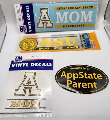 Four Appalachian State University (ASU) Decals 3 MOM 1 Parent NEW • $24