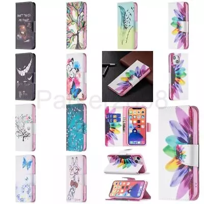 Case For IPhone 14 13 12 11 Pro XR XS MAX 8 7 Pattern Leather Wallet Flip Cover • £10.20