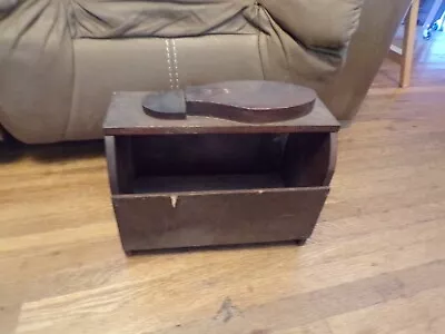 Vintage Wooden Shoe Shine Box / Caddy Handmade • $9.99