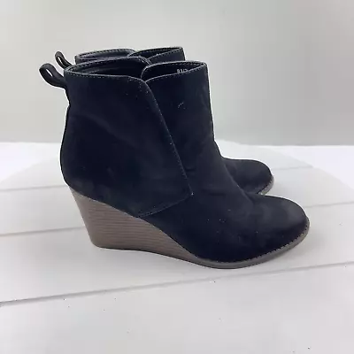 MERONA Womens Black Wedge Booties Size 8.5 • $24.99