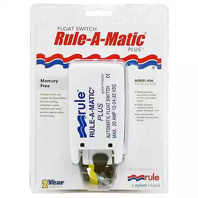 Rule 40A Rule-A-Matic Float Switch Plus 12V 24V 32V DC Marine Boat Bilge Retail • $54.53