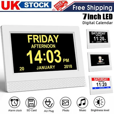 Calendar Alarm Clock Time Reminder LED Clocks For Memory Loss Dementia Elderly • £31.49