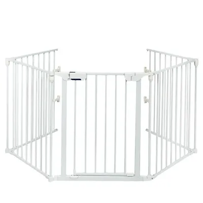 5 Panel Fireplace Fence Baby Pet Safety Gate Playpen Adjustable Room Divider • £64.95