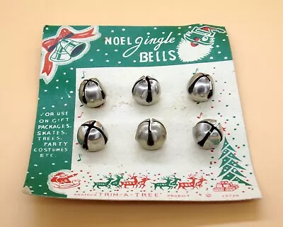 Vintage Trim - A - Tree Noel Jingle Bells - 6 Silver Bells Japan • $10