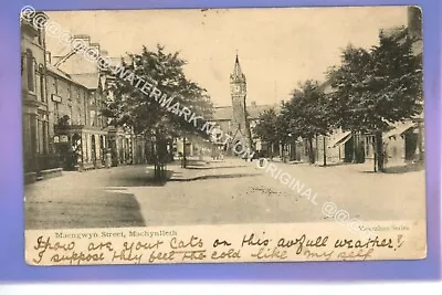 V EARLY 1903 MAENGWYN STREET & TOWER MACHYNLLETH POWYS Montgomeryshire POSTCARD • £1.29