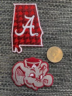 (2)Alabama Crimson Tide Vintage Embroidered Iron On Patches Patch Lot • $10.49