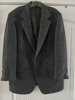 Harris Tweed 42 Grey/ Black Herringbone Sport Coat Lined. Vintage Nordstroms • $25.99