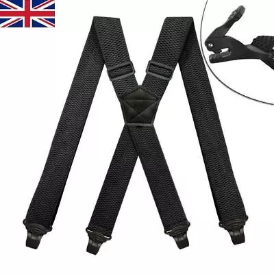 £9.88 • Buy Heavy Duty Work Suspenders For Men Adjustable Elastic Trouser Pants Braces