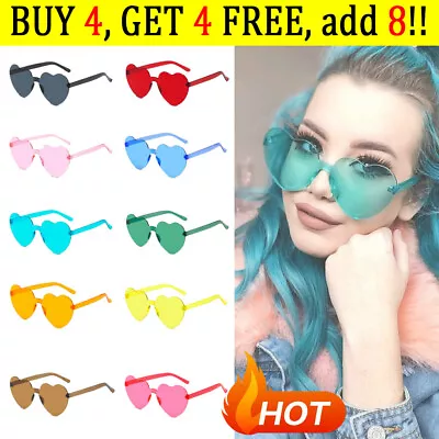 Fashion Love Heart Shape Sunglasses Party Festival Teen Glasses Color Fun Dress • £1.92