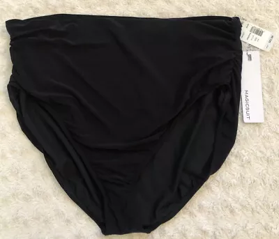 MAGICSUIT Jersey Shirred Tummy Control Swim Bottoms 22W Black Swim NEW $82 • $25.89