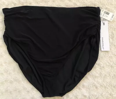 MAGICSUIT Jersey Shirred Tummy Control Swim Bottoms 24W Black Swim NEW $82 • $27.99