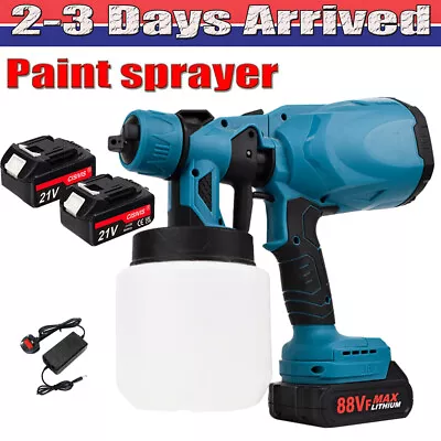 Spray Gun Cordless Fence Wall Paint Sprayer Electric Airless HVLP For Makita • £27.99