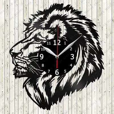 A Lion Vinyl Record Wall Clock Decor Handmade 6028 • $24.98