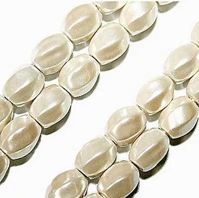Magnetic Hematite Stone Beads Pearl 6x8mm Puffy Twist Pearlized Creamy White P1f • $11.99