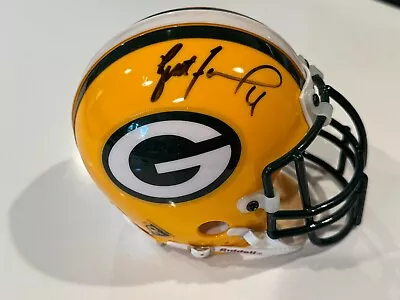 Brett Favre NFL Hall Of Fame  Signed Green Bay Packers Mini Helmet COA • $99.95