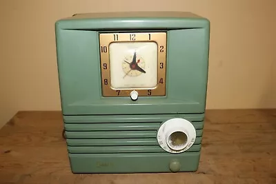 MCM Vintage 1954 Sonora Model 434 Light Green Alarm Clock Radio • $75