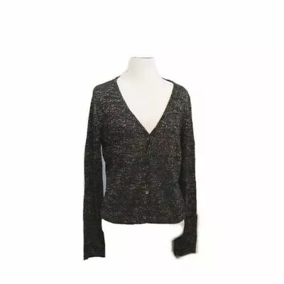 Moda International Black Sparkle Cardigan Top M • $20.99