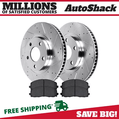 $81.31 • Buy Front Drilled And Slotted Brake Rotors & Pads For Dodge Grand Caravan Journey V6