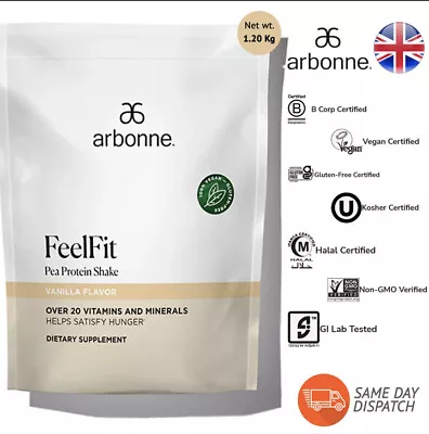 ARBONNE FeelFit Vanilla Flavour Pea Protein Shake (1.2kg) Best Before 12/2025 • £24.99