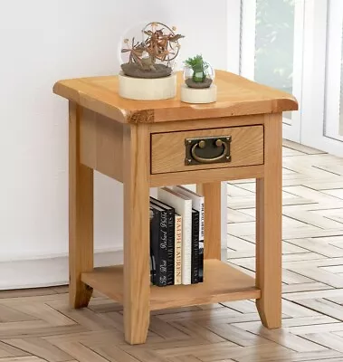 Small Oak Side Table | Narrow Wooden End/Lamp/ Bedside Cabinet | Nightstand • £85.99