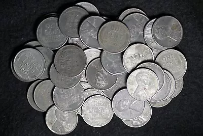 1 ROLL (50) Coins Mixed P-D-S U.S. Steel Wheat Cent Pennies Nice Condition! • $20