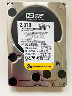 Western Digital Hard Disk Drive 2TB 7200rpm 3.5   SATA WD2003FYYS CCTV DVR PC • £24.99