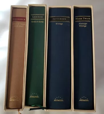 The Library Of America Steinbeck London Jefferson & Mark Twain Hard Cover Books • $68