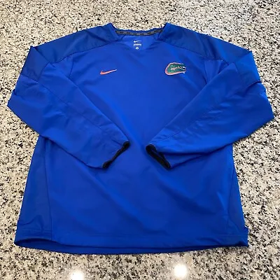 Nike Florida Gators Jacket Warmup Moisture Wicking Blue Sz M Baseball Style Logo • $26.99