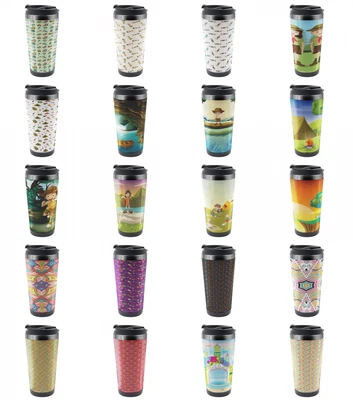 Ambesonne Colorful Fun Travel Mug Steel Thermal Cup 16 Oz • $24.99