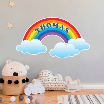 Personalised Wall Art Rainbow Mural Sticker Decal Children's Bedroom Playroom • £18