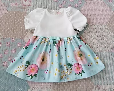 Ted Baker Baby Girl's Floral Dress In Cream/Blue/Multi Size 3-6 Months • £4