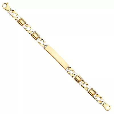 Dimaya 14K Two-Tone Gold Fancy ID Men's 8.25  Bracelet • $1025