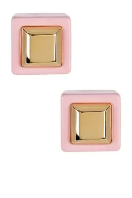 NWT Authentic MARC BY MARC JACOBS Square Kandi Gems Stud Earrings In Pink Flower • $24