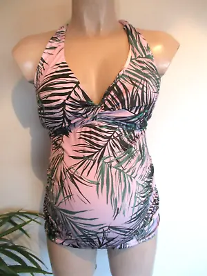 Seraphine Maternity Pink Palm Print Tankini Swimming Costume Size M 10-12 • £17.50