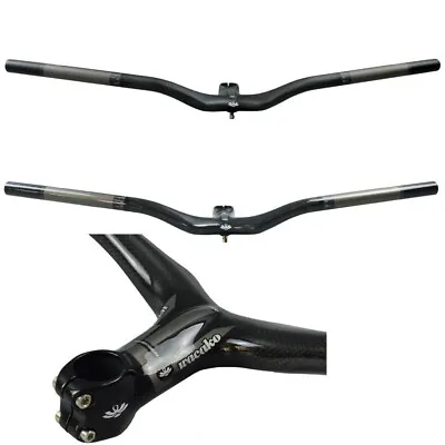 Carbon Fiber Bicycle Handlebar MTB Bike Integrated Bar Stem Riser Bar 28.6mm • $112.35