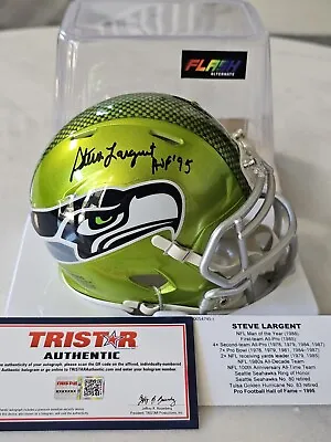 Steve Largent Autographed/Signed Mini Helmet TRISTAR Seattle Seahawks Flash B • $114