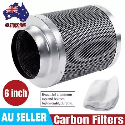 300mm 6  Inch Carbon Filter Odor Control For Fan Grow Hydroponics Tent Extractor • $75.99