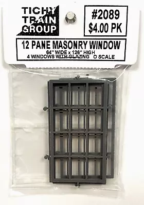 O Scale Tichy Train Group 2089 12-Pane Masonry 64  X 126  Window (4) Pcs • $4