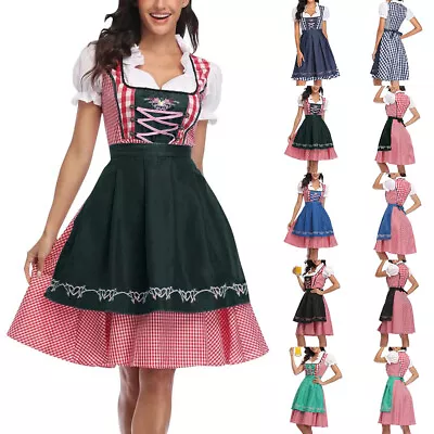 £5.89 • Buy Women's German Bavarian Traditional Dirndl Dress Oktoberfest Beer Maid Costume