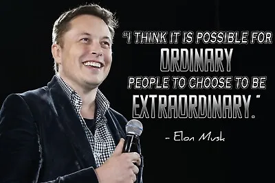 Elon Musk Poster Tesla Poster Spacex Poster Elon Musk Quote Poster Elon MuskP050 • $10.49