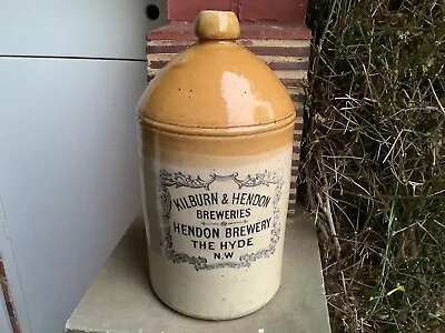 Kilburn & Hendon Breweries Hendon Brewery Advertising Stoneware Flagon Tap Jar • £75