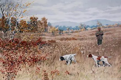 Vintage Art By A.B. Frost Hunter With Dogs In Autumn • $17.95