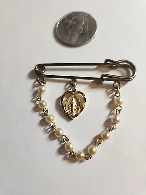 Vintage Rosary Safety Pin/Brooch • $25