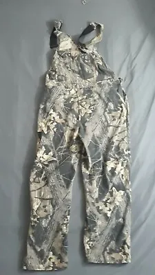 VIntage Mossy Oak Camo Overalls Heavy Cotton Bibs Camouflage XLarge USA Made • $48.95