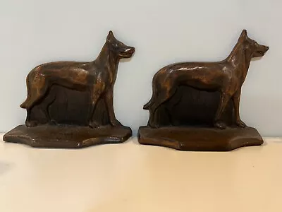 Vintage German Shepherd Bronze Pair Of Bookends • $85