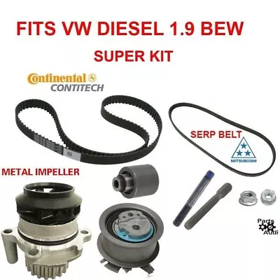 Timing Belt Water Pump Super Kit Serp BeltTensioner & Tools VW Diesel 1.9 BEW • $172.27