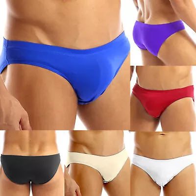 US Plus Men Sexy Ice Silk Seamless Briefs Underwear Bikini Pouch Underpants • $6.99