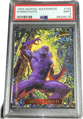 1994 Marvel Masterpieces Sabretooth #102 PSA 9 MINT MCU X-Men Wolverine Deadpool • $17.95