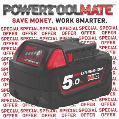 £59.99 • Buy Milwaukee M18B5 18v 5.0Ah Li-ion Battery - Genuine Uk Stock